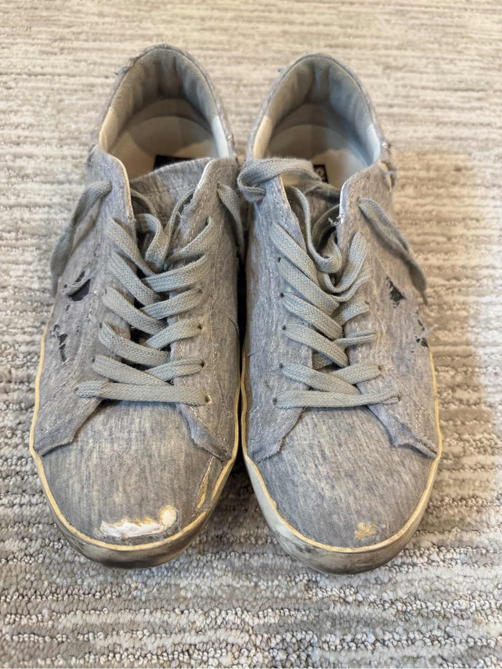 Golden Goose Men's Gray Distressed Low-Top Sneakers